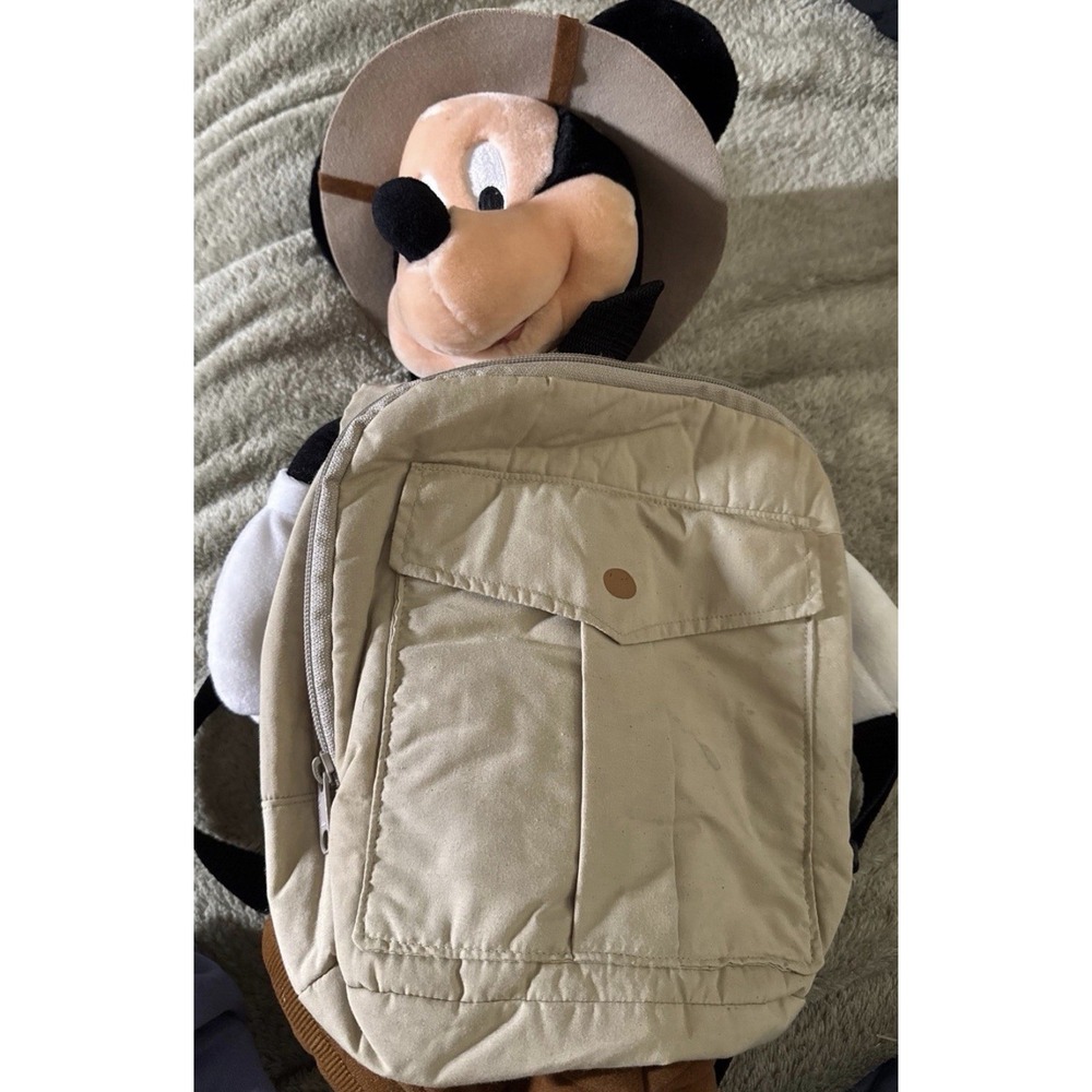 Disney Mickey Mouse Safari Explorer Plush Backpack with Shoulder Straps